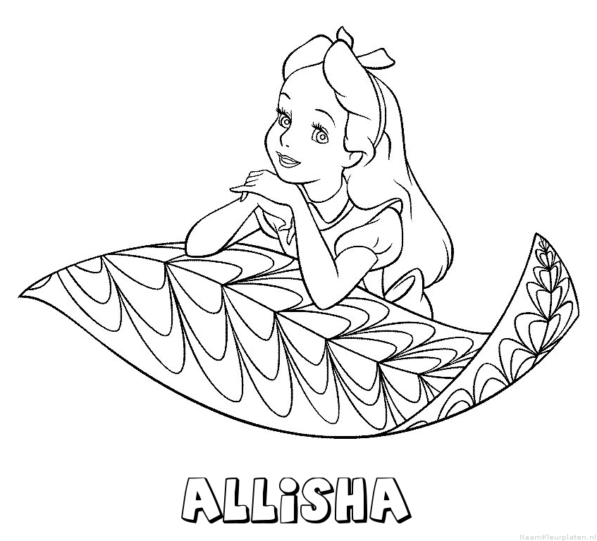 Allisha alice in wonderland kleurplaat