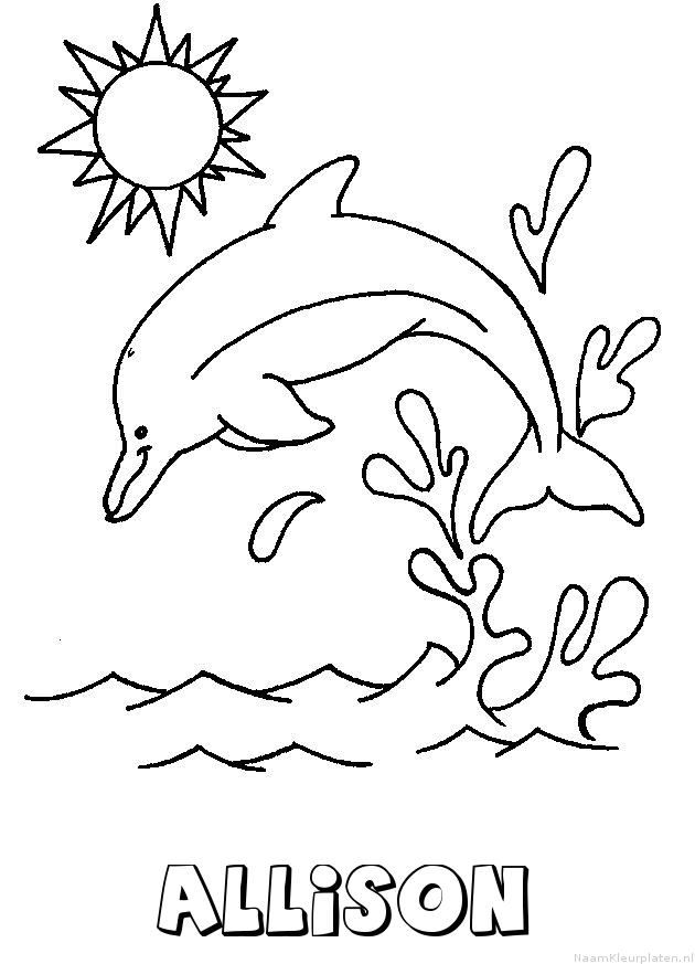 Allison dolfijn kleurplaat