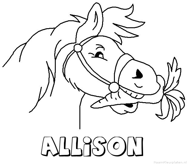 Allison paard van sinterklaas kleurplaat