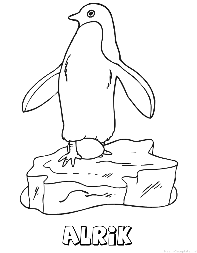 Alrik pinguin kleurplaat