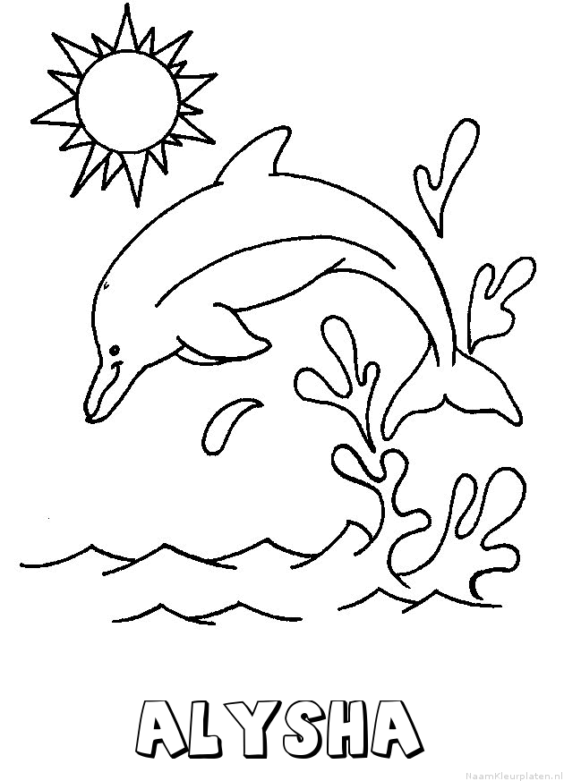Alysha dolfijn kleurplaat