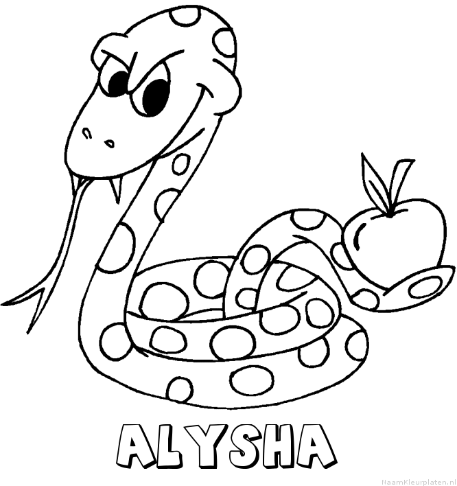 Alysha slang kleurplaat