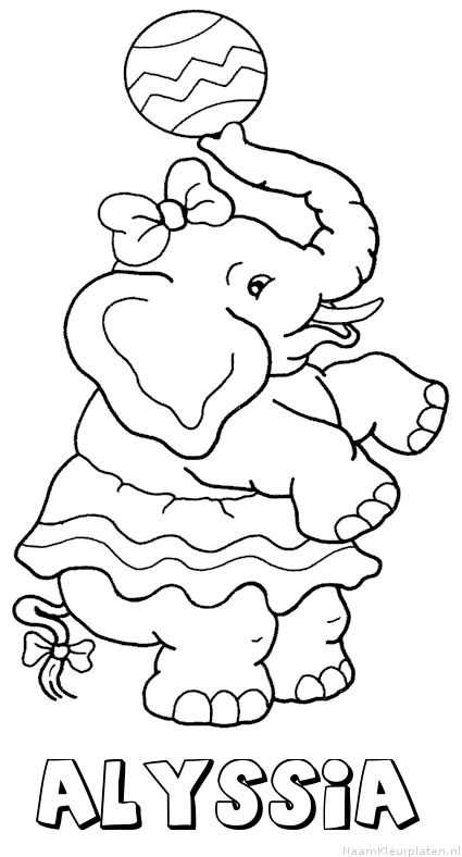 Alyssia olifant kleurplaat