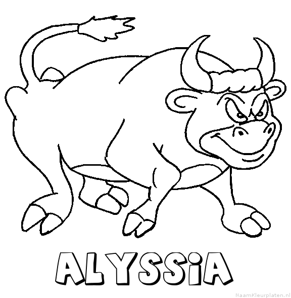 Alyssia stier kleurplaat