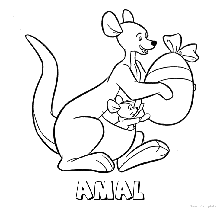 Amal kangoeroe kleurplaat