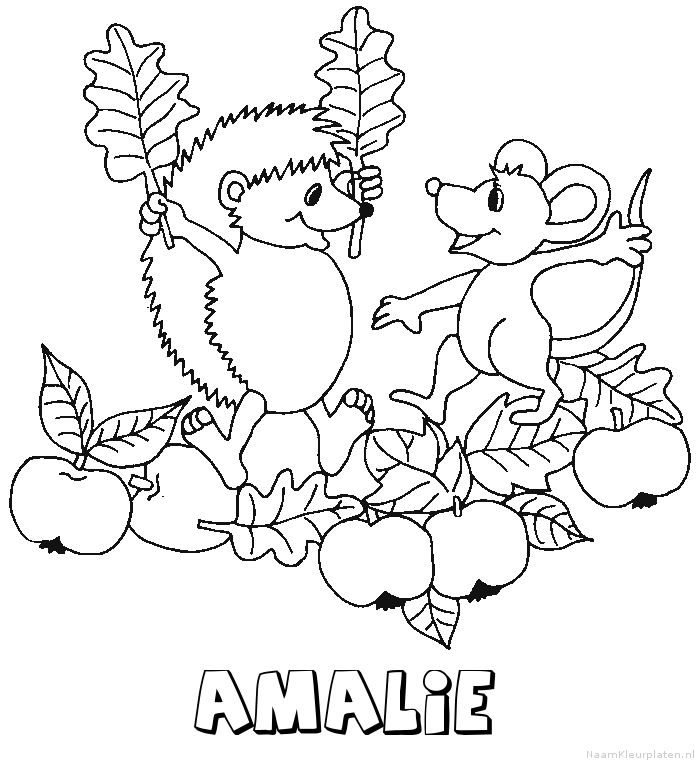 Amalie egel kleurplaat