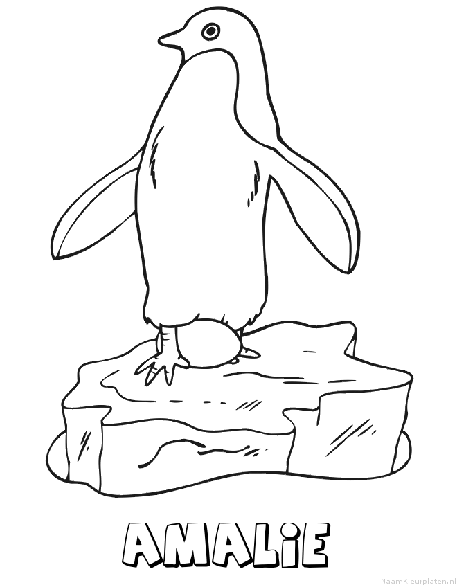 Amalie pinguin kleurplaat