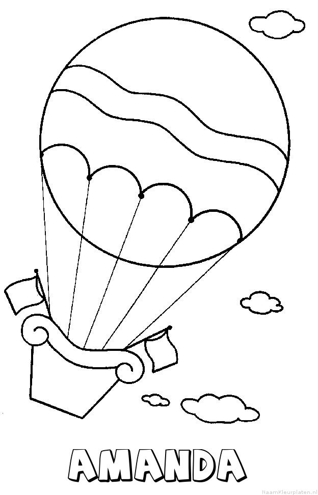 Amanda luchtballon kleurplaat