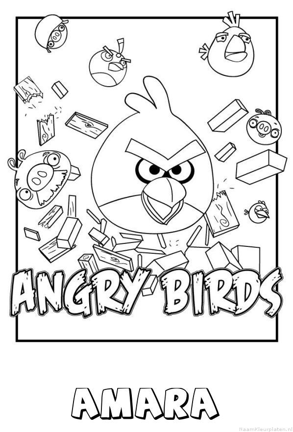 Amara angry birds kleurplaat