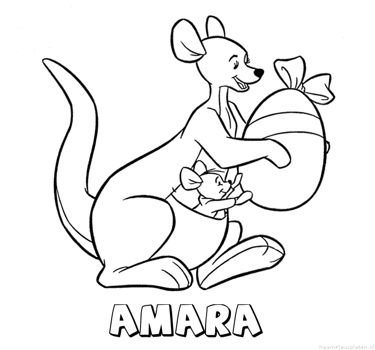 Amara kangoeroe kleurplaat