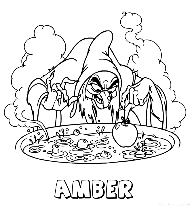 Amber heks kleurplaat