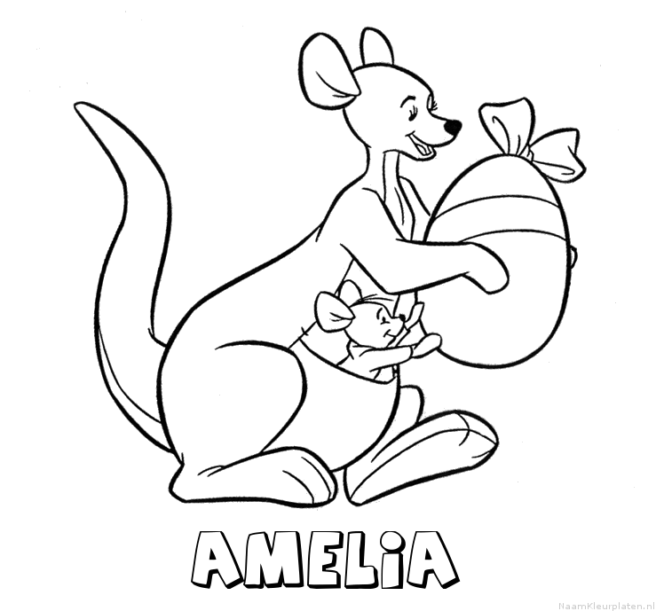 Amelia kangoeroe kleurplaat