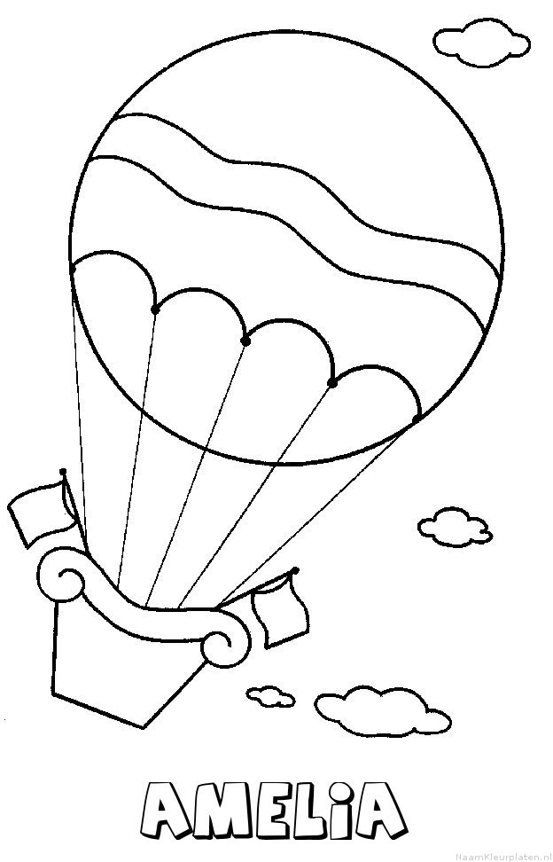 Amelia luchtballon kleurplaat