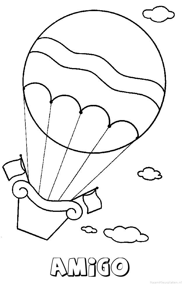 Amigo luchtballon kleurplaat