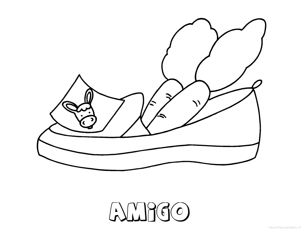 Amigo schoen zetten kleurplaat