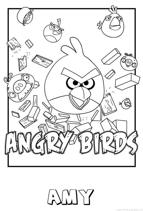 Amy angry birds kleurplaat
