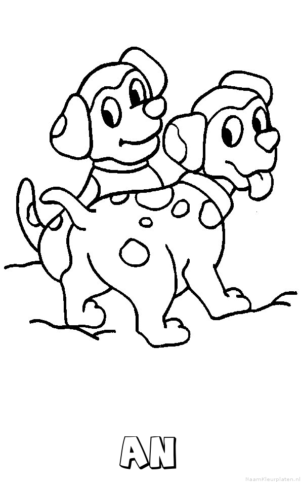 An hond puppies kleurplaat