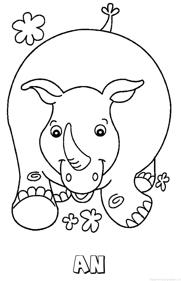 An neushoorn kleurplaat