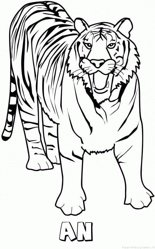 An tijger 2 kleurplaat