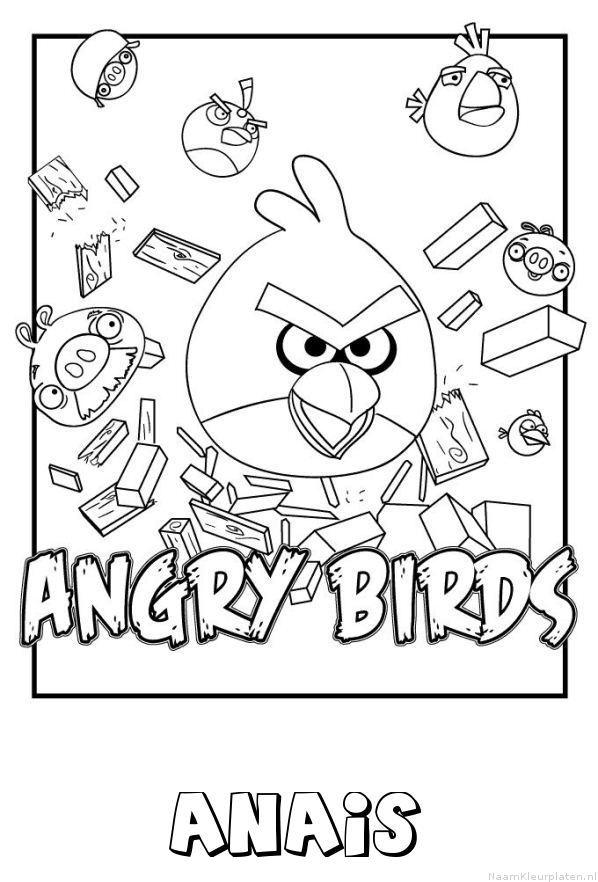 Anais angry birds kleurplaat