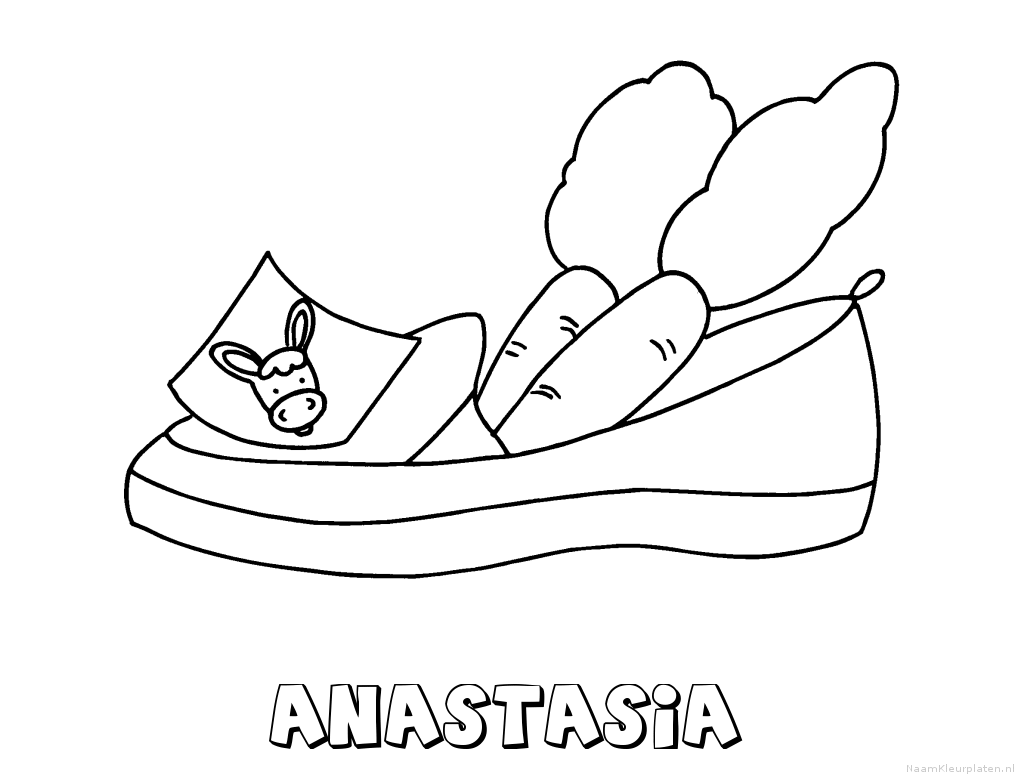 Anastasia schoen zetten kleurplaat