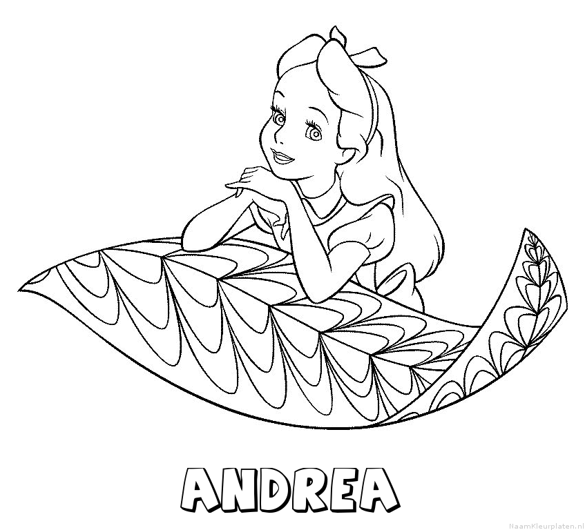 Andrea alice in wonderland kleurplaat