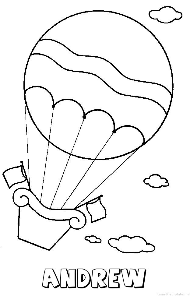 Andrew luchtballon kleurplaat