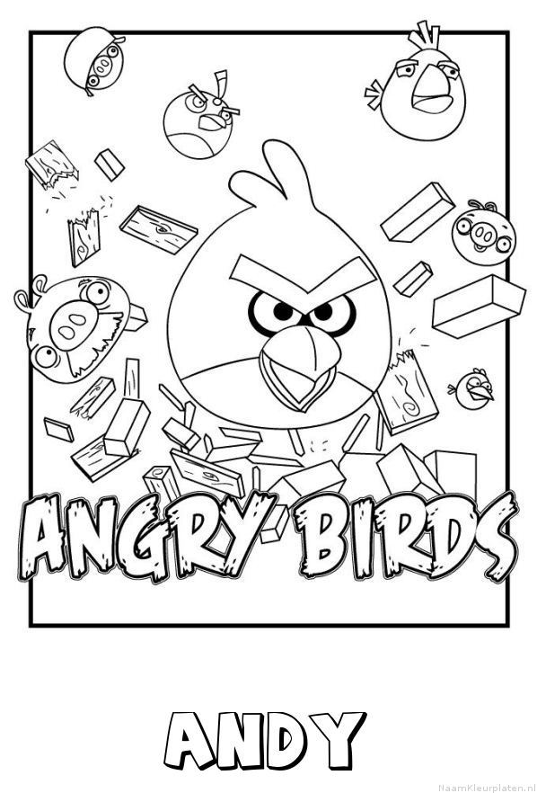 Andy angry birds kleurplaat