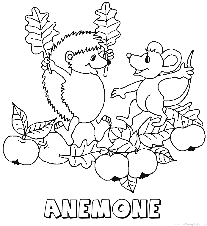 Anemone egel kleurplaat