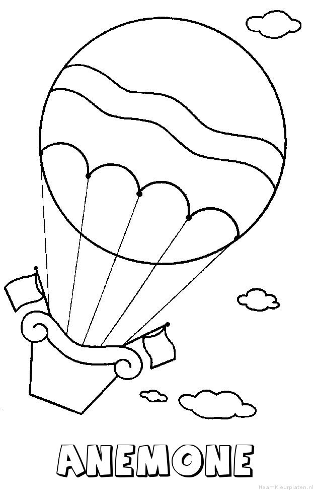 Anemone luchtballon kleurplaat