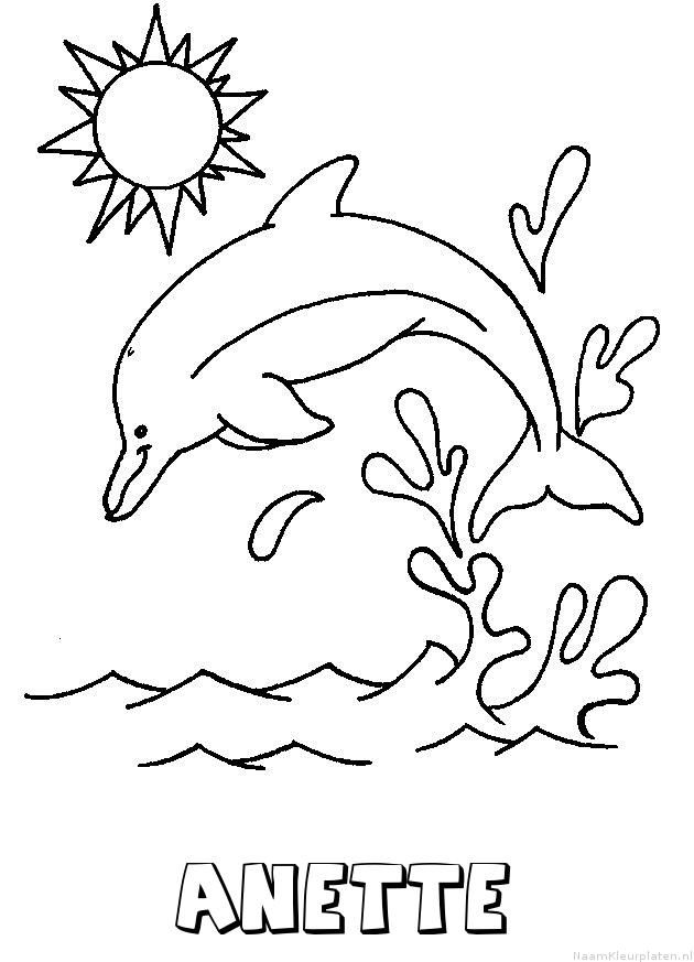 Anette dolfijn kleurplaat