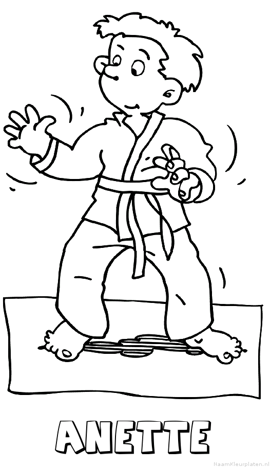 Anette judo kleurplaat