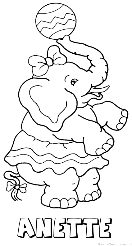 Anette olifant kleurplaat