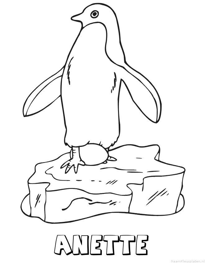 Anette pinguin kleurplaat