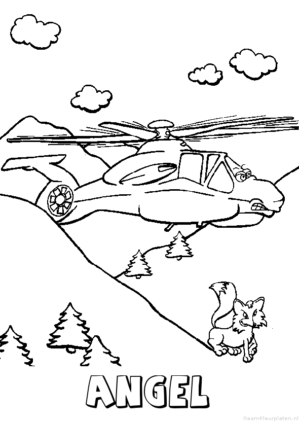Angel helikopter kleurplaat