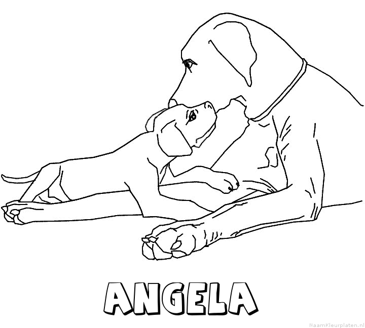 Angela hond puppy kleurplaat