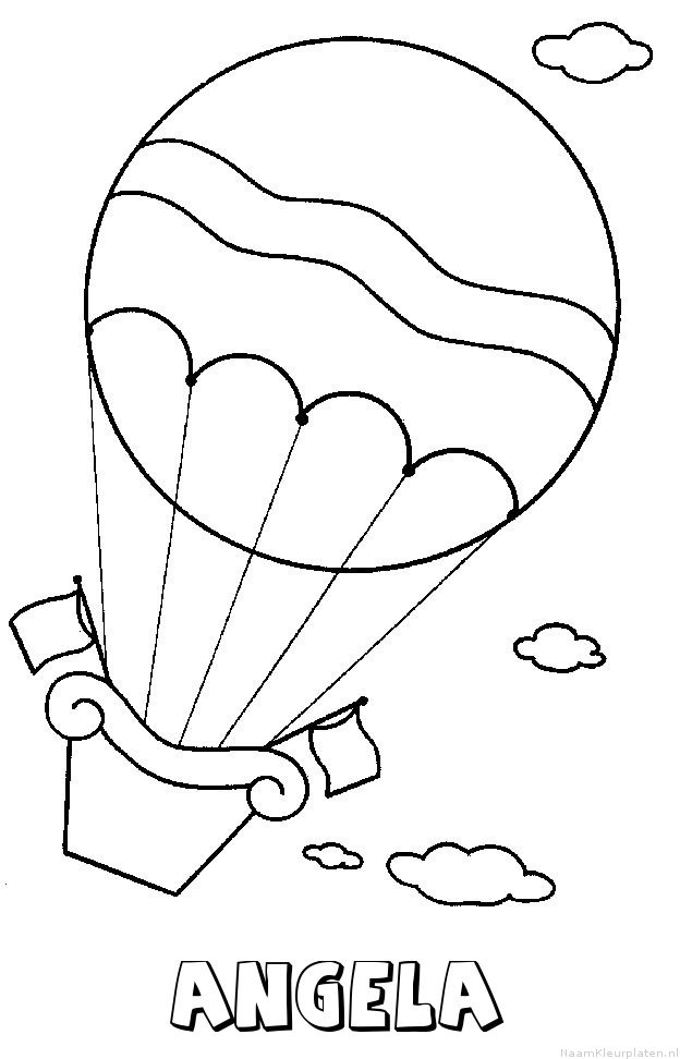 Angela luchtballon kleurplaat