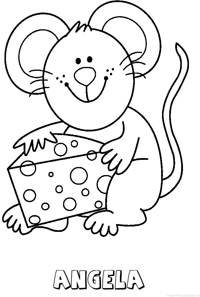 Angela muis kaas kleurplaat