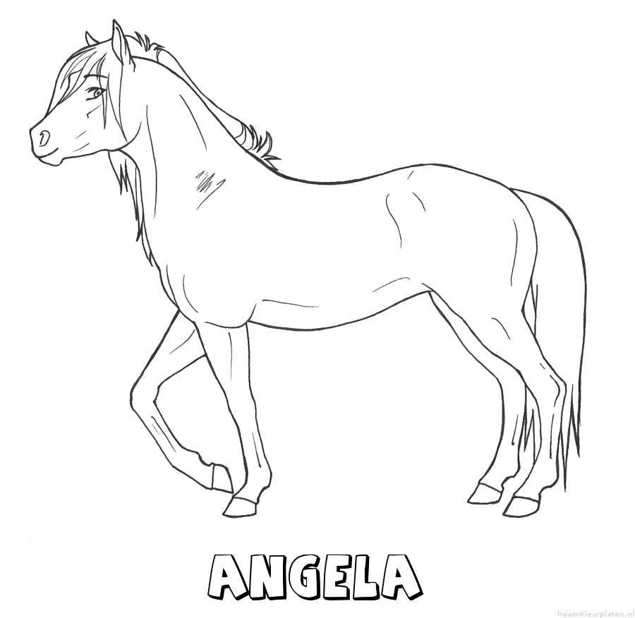 Angela paard kleurplaat