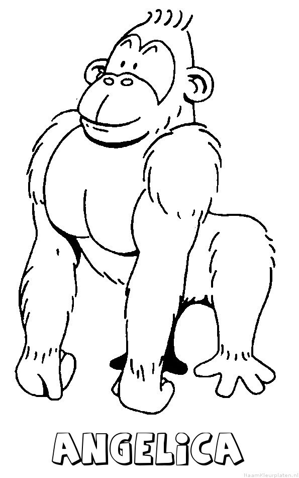 Angelica aap gorilla kleurplaat