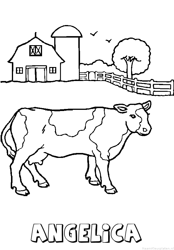 Angelica koe kleurplaat