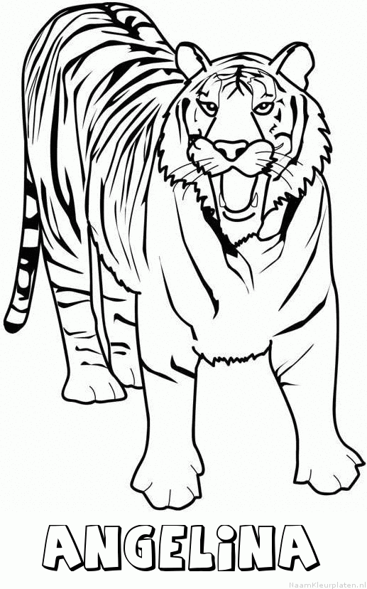 Angelina tijger 2 kleurplaat