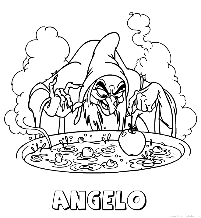 Angelo heks kleurplaat