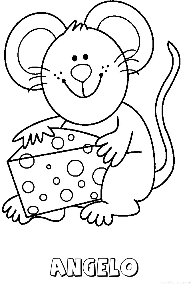 Angelo muis kaas kleurplaat