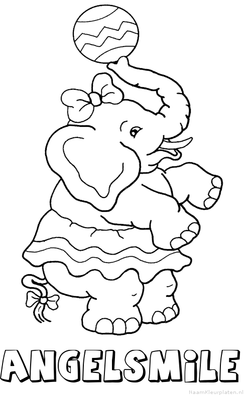 Angelsmile olifant kleurplaat