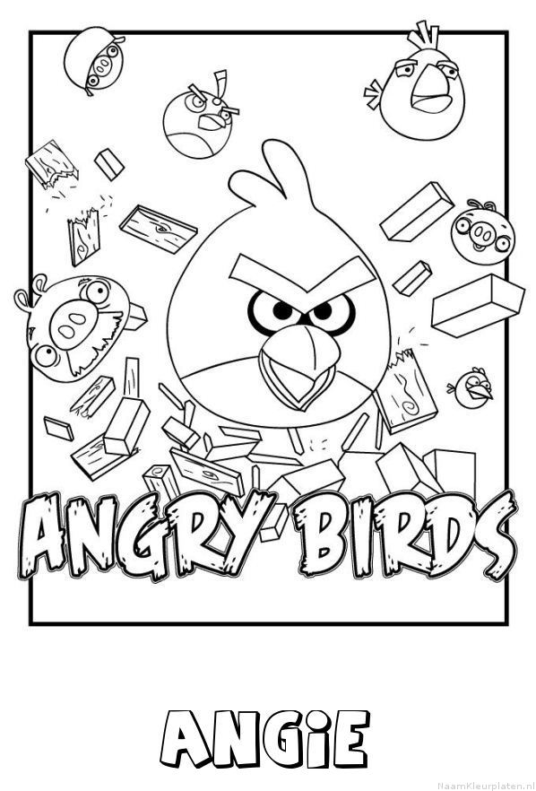Angie angry birds kleurplaat