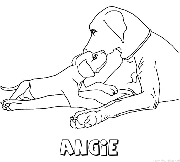 Angie hond puppy kleurplaat