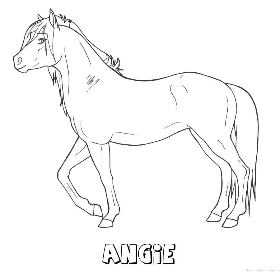 Angie paard kleurplaat