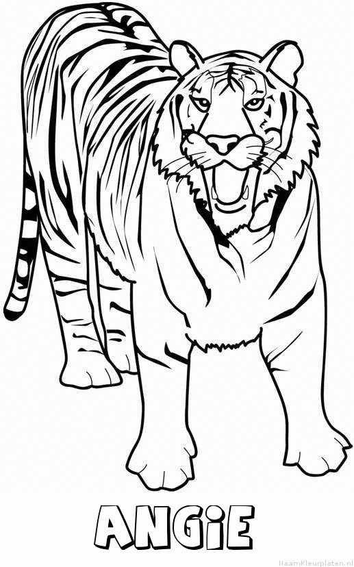 Angie tijger 2 kleurplaat