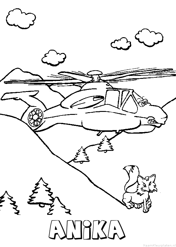 Anika helikopter kleurplaat